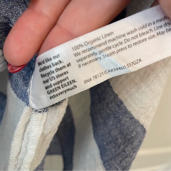 Eileen Fisher Striped Linen Crinkle Gauze Tunic - Picture 6 of 6